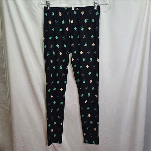 Celebrate Together Black St. Patrick's Day Shamrock Leggings Size Smal - Picture 1 of 9